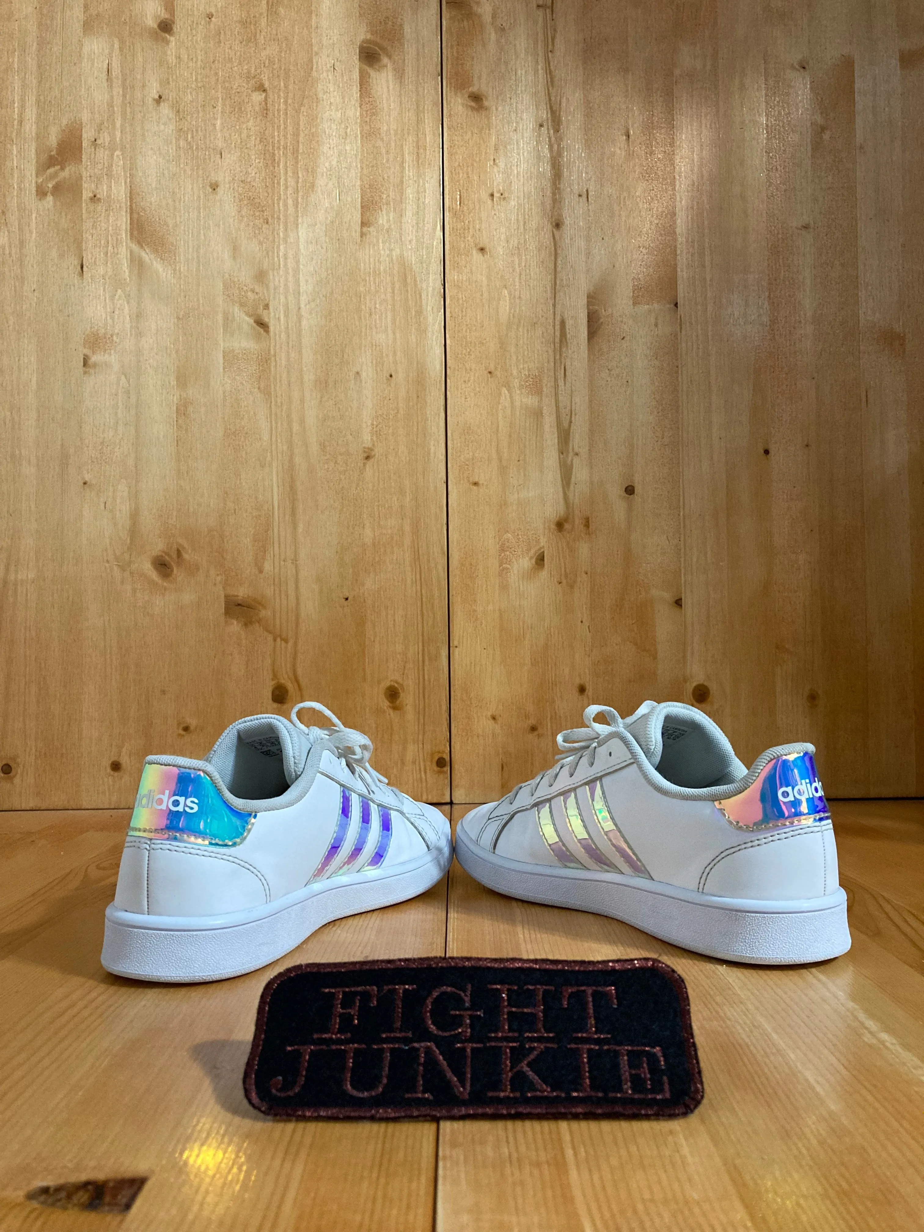 ADIDAS GRAND COURT K Youth Size 4 Shoes Sneakers Iridescent 2019 FW1274