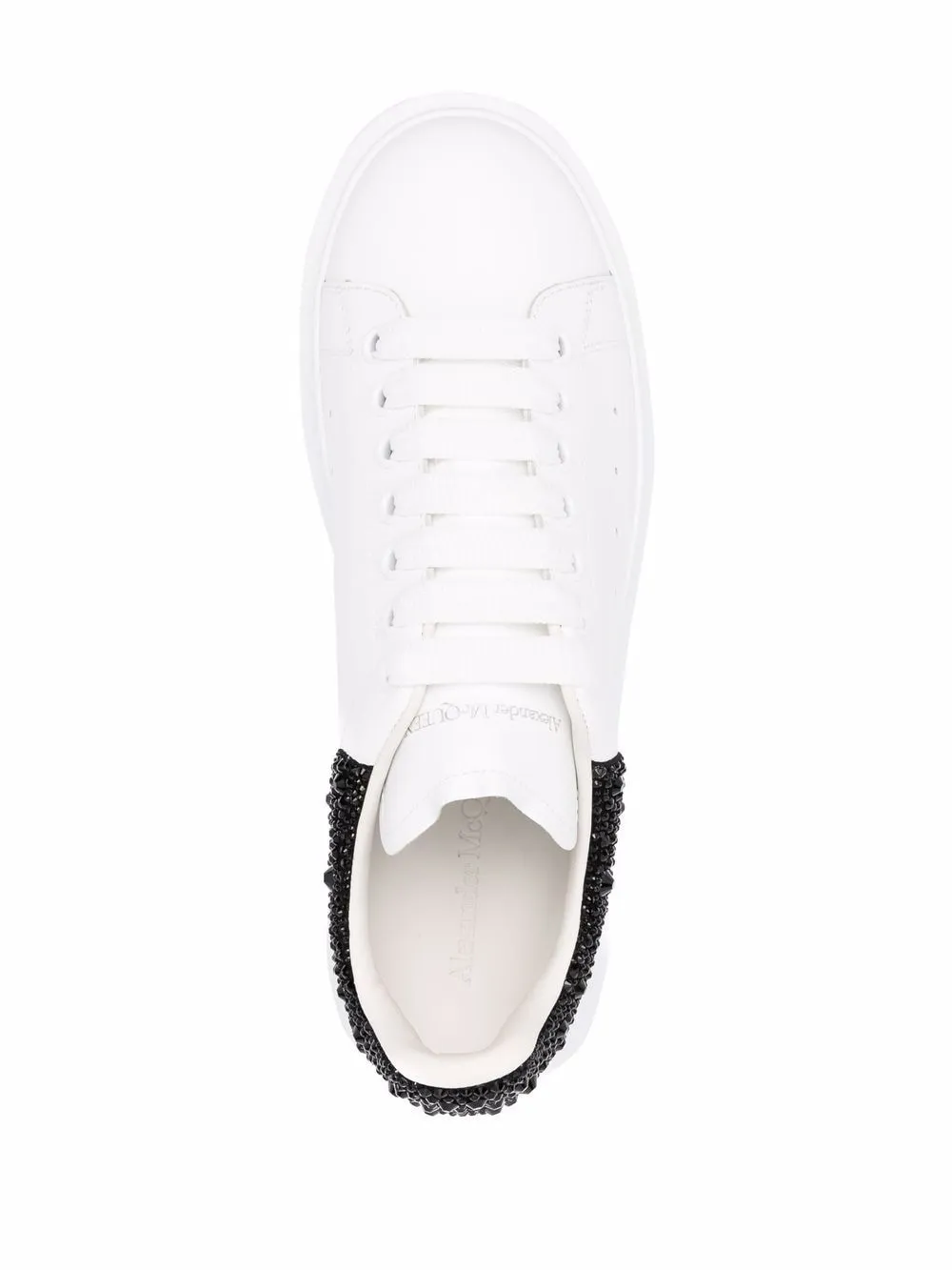 ALEXANDER MCQUEEN Oversized Crystal-embellished Sneakers White/Black/Jet