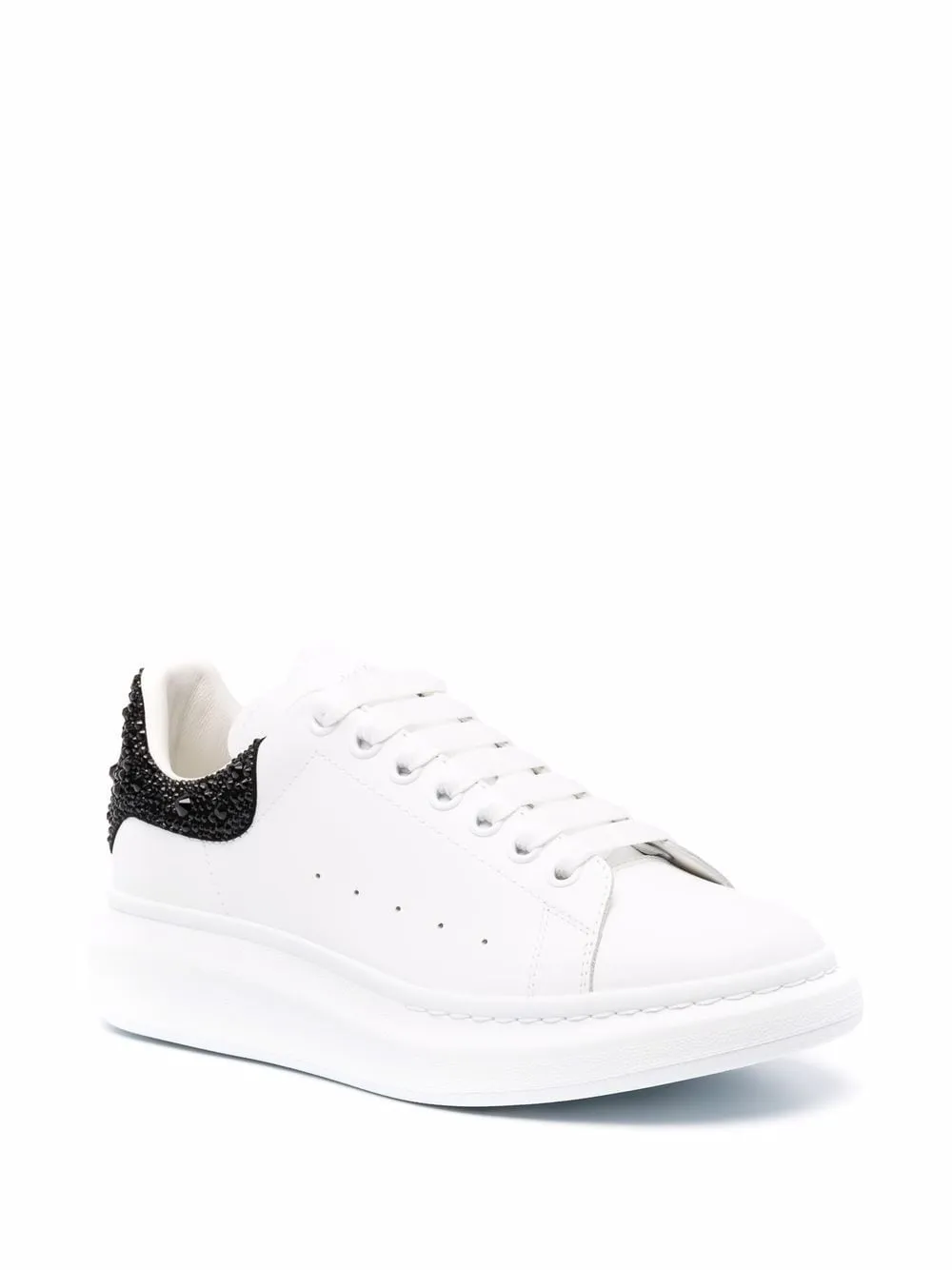 ALEXANDER MCQUEEN Oversized Crystal-embellished Sneakers White/Black/Jet