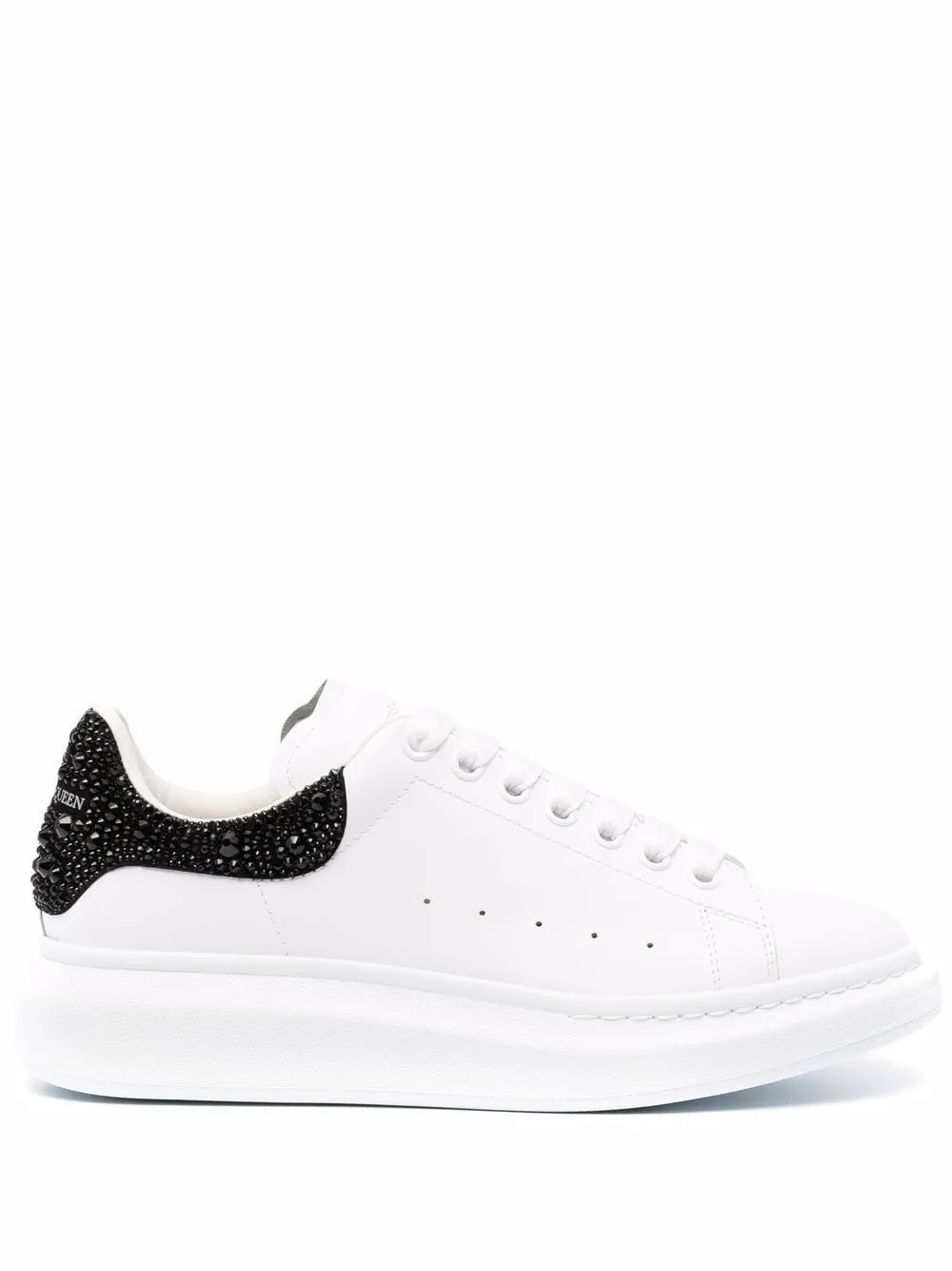 ALEXANDER MCQUEEN Oversized Crystal-embellished Sneakers White/Black/Jet