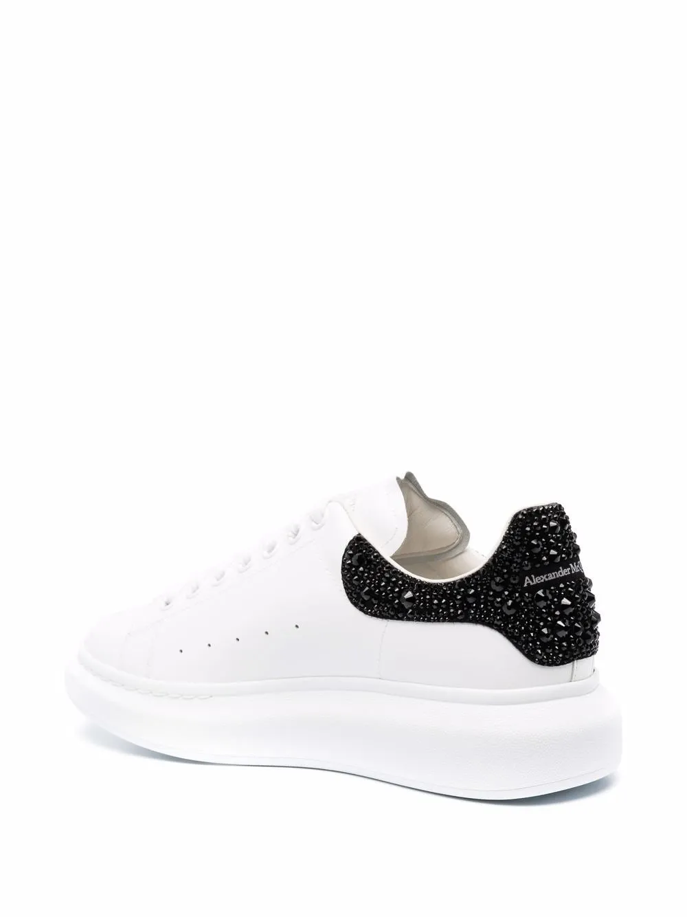 ALEXANDER MCQUEEN Oversized Crystal-embellished Sneakers White/Black/Jet