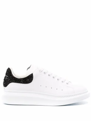 ALEXANDER MCQUEEN Oversized Crystal-embellished Sneakers White/Black/Jet