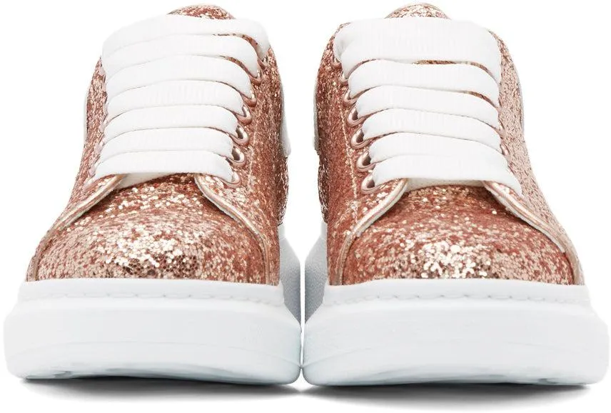 Alexander McQueen Pink Glitter Oversized Sneakers