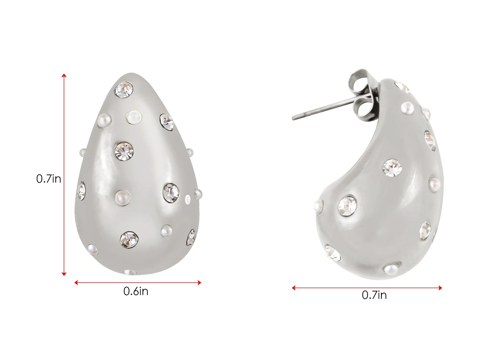 Alilang 18K Gold Plated Teardrop Chunky Earrings Waterdrop Earrings Lightweight Dupes Earrings