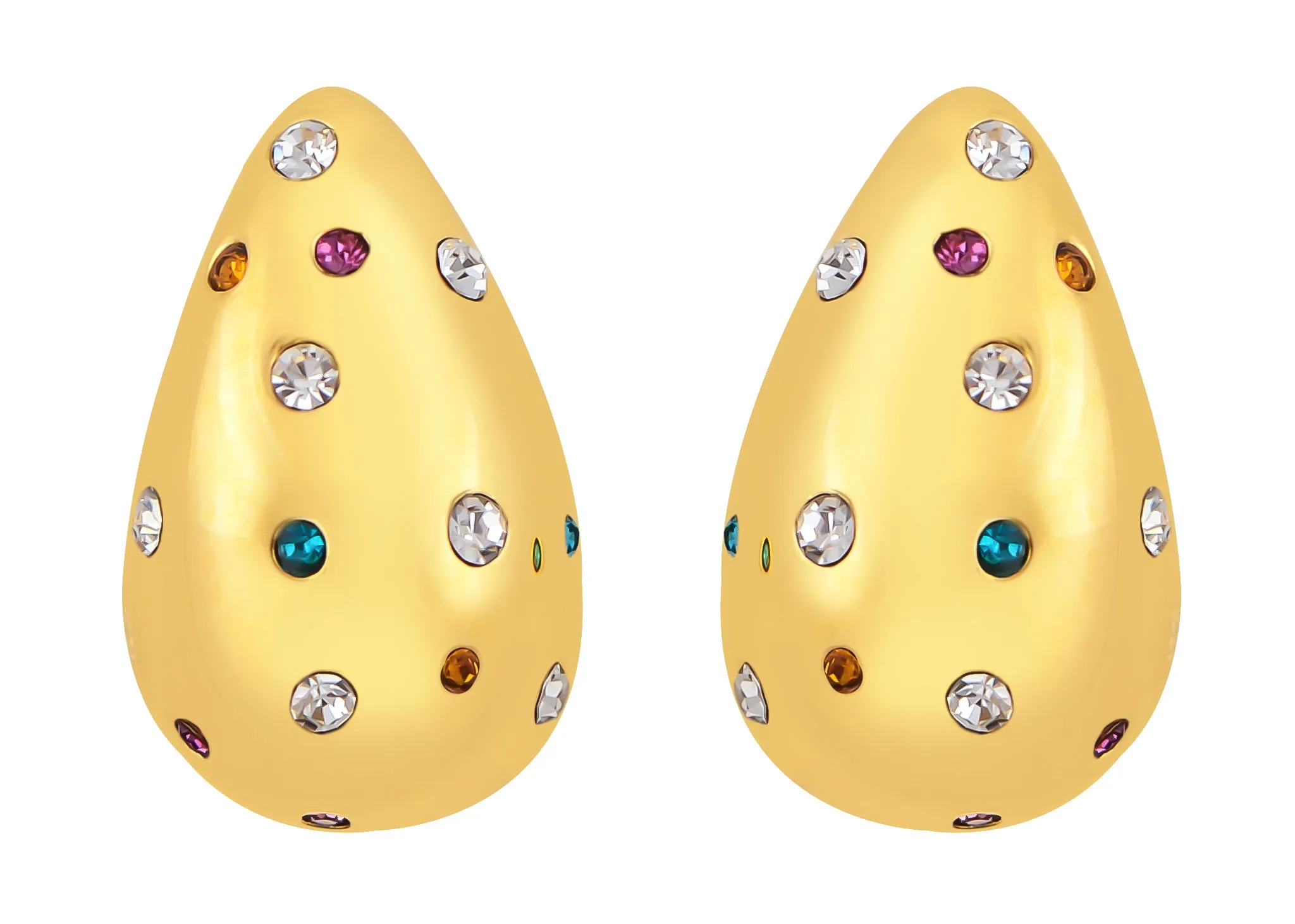 Alilang 18K Gold Plated Teardrop Chunky Earrings Waterdrop Earrings Lightweight Dupes Earrings