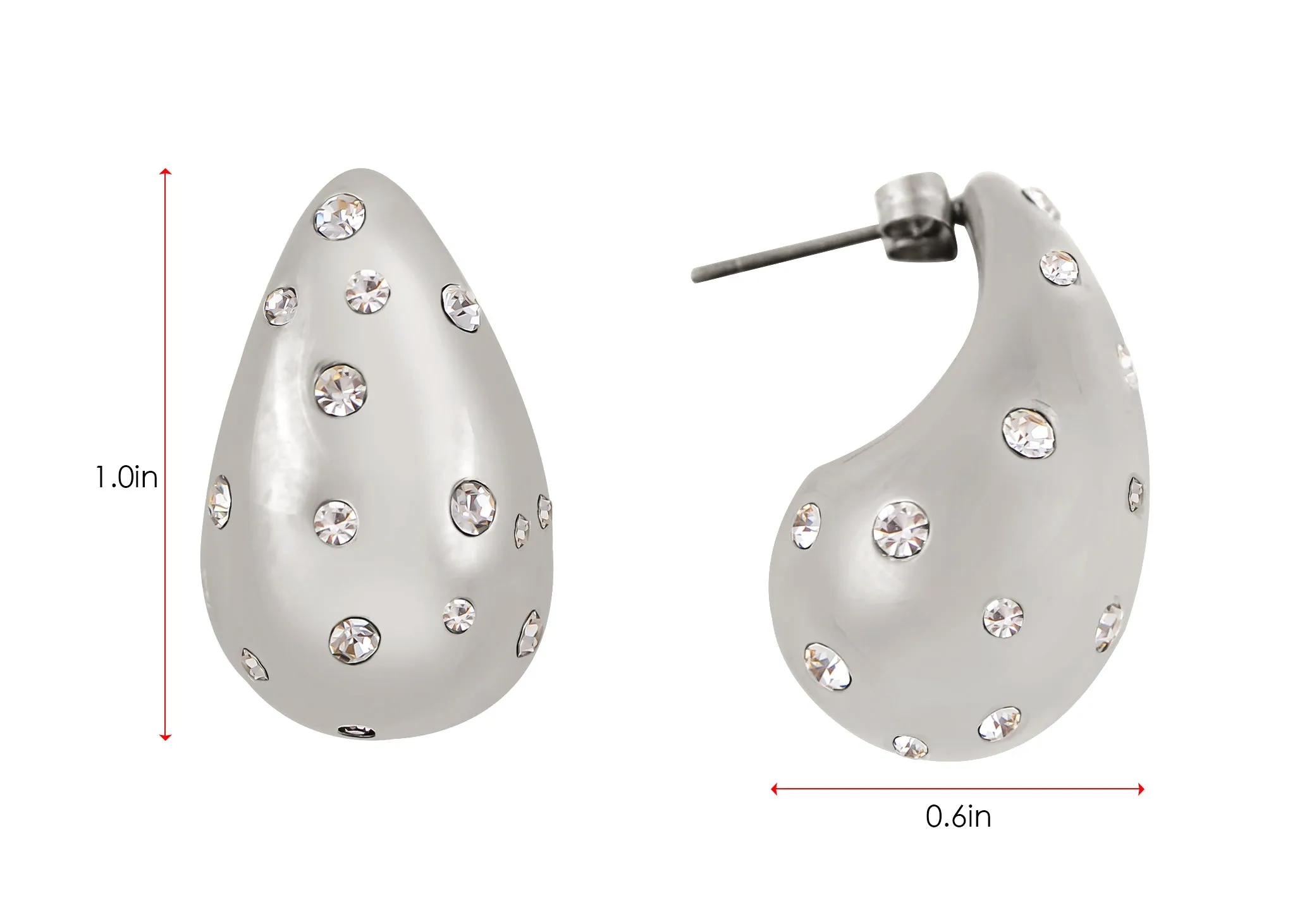 Alilang 18K Gold Plated Teardrop Chunky Earrings Waterdrop Earrings Lightweight Dupes Earrings