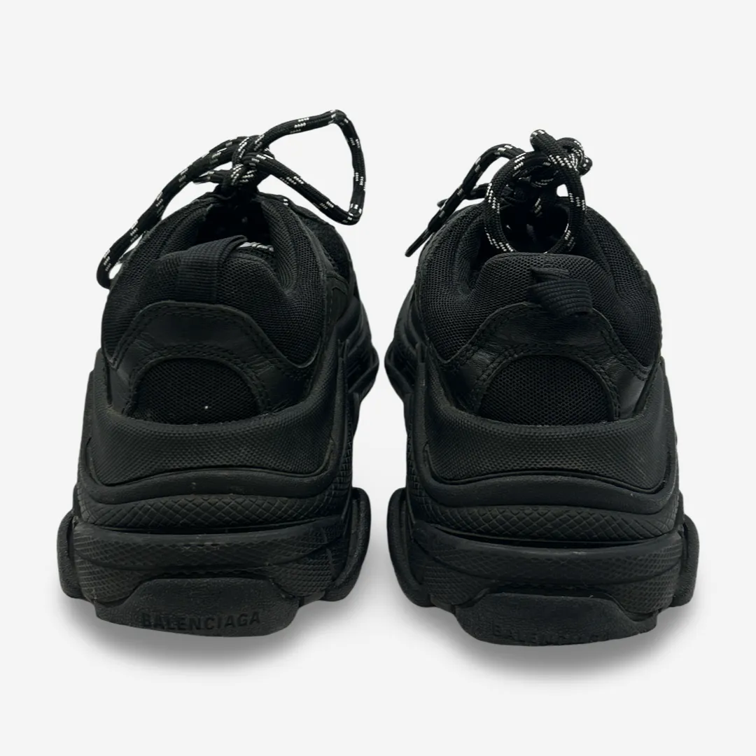 Balenciaga Women's Black Suede And Neoprene Triple S Sneakers