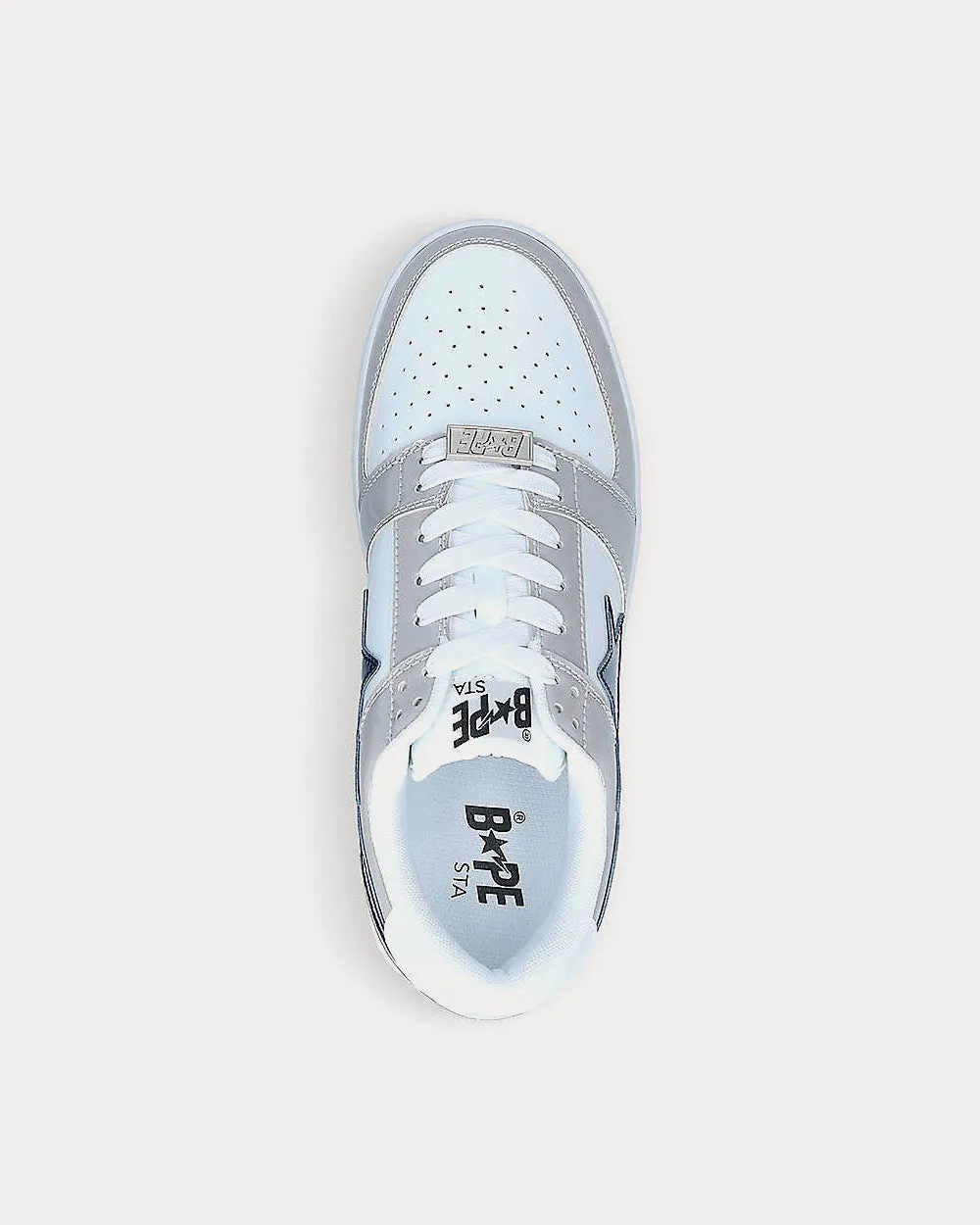 Bape Sta Color-Blocked White Low Top Sneakers