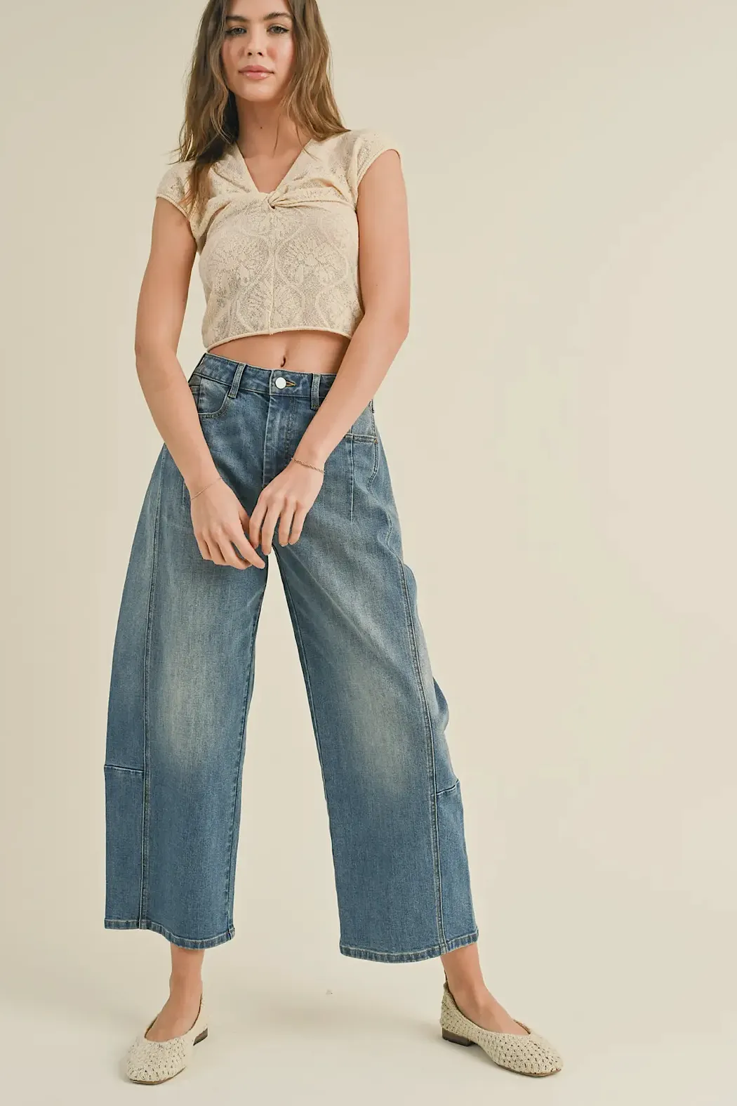 Barrel Cropped High-Rise Jean