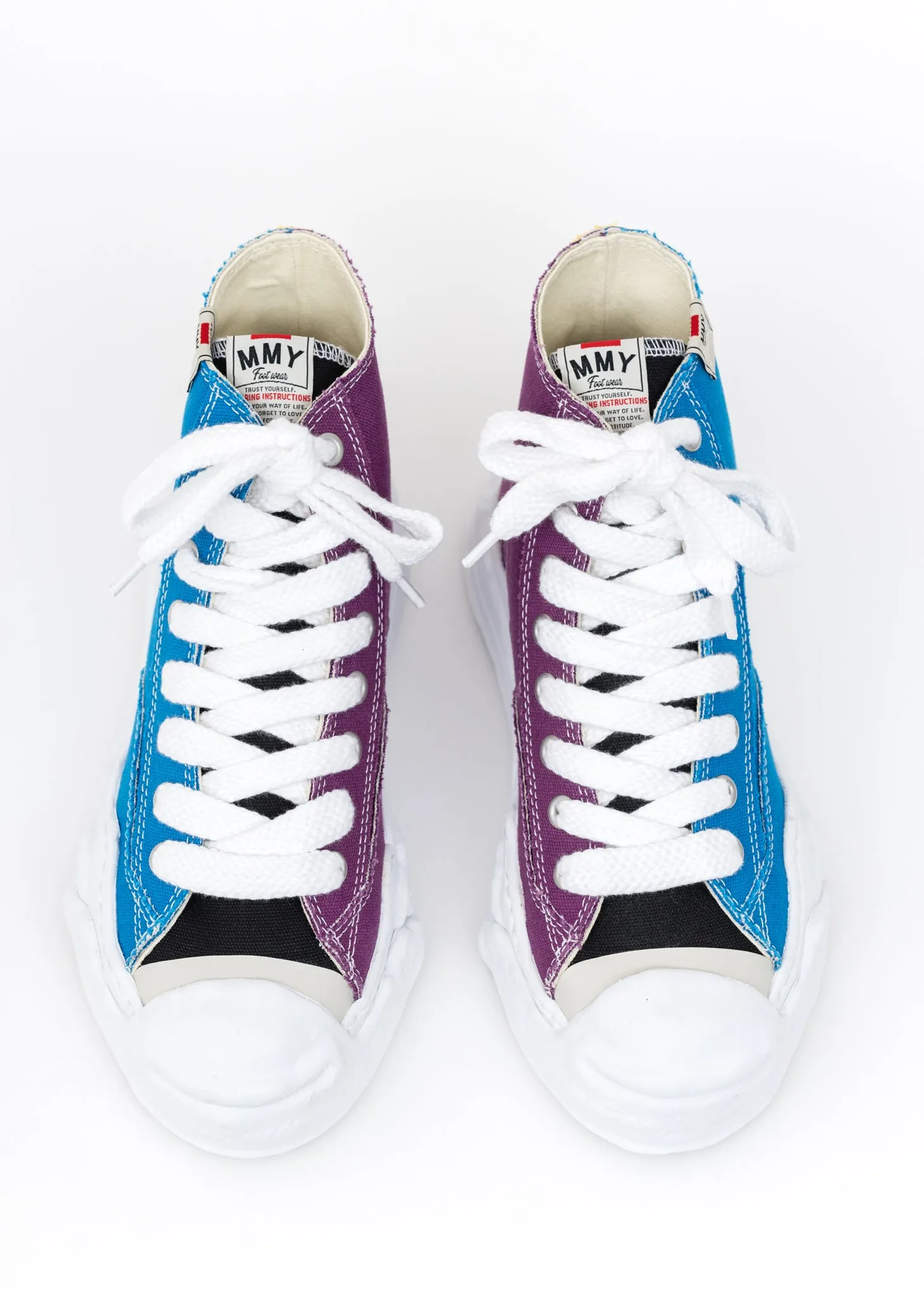 Blue And Purple Original Sole Toe Cap Canvas Hicut Sneaker