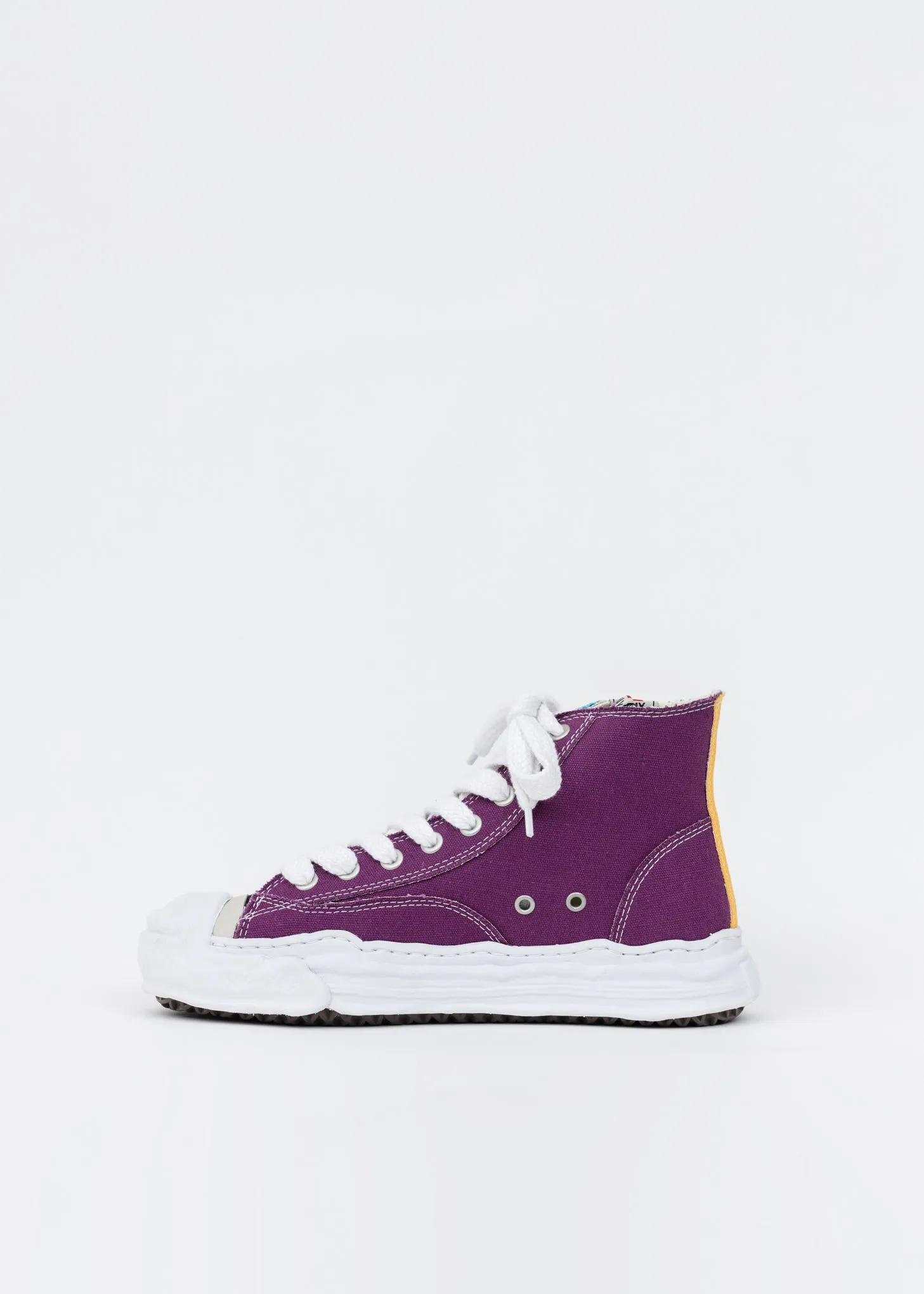Blue And Purple Original Sole Toe Cap Canvas Hicut Sneaker
