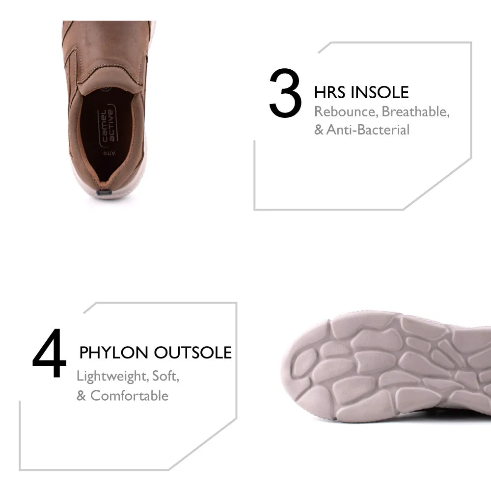camel active Suede Leather Slip On Shoes  Men Taupe ALTO 852410-AA1-63