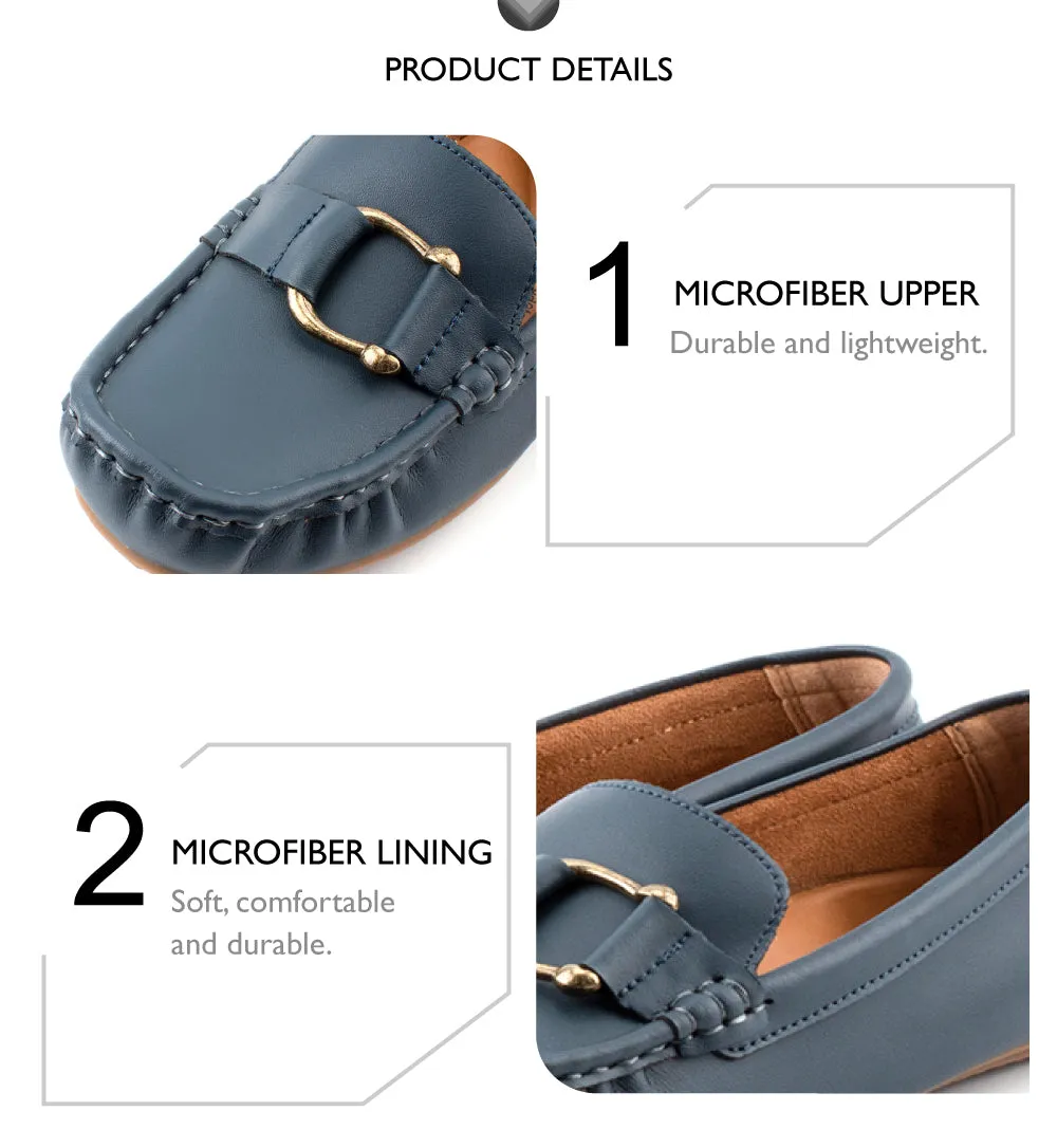 camel active Women Buckle Slip-On Loafers  with Panel Design Ladies Beyonce -752302-KT02SV-43-NAVY