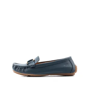 camel active Women Buckle Slip-On Loafers  with Panel Design Ladies Beyonce -752302-KT02SV-43-NAVY