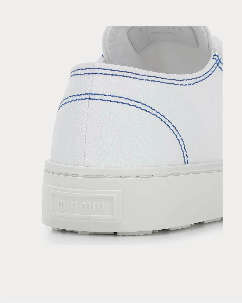 Canvas Bianco Bluette Low Top Sneakers