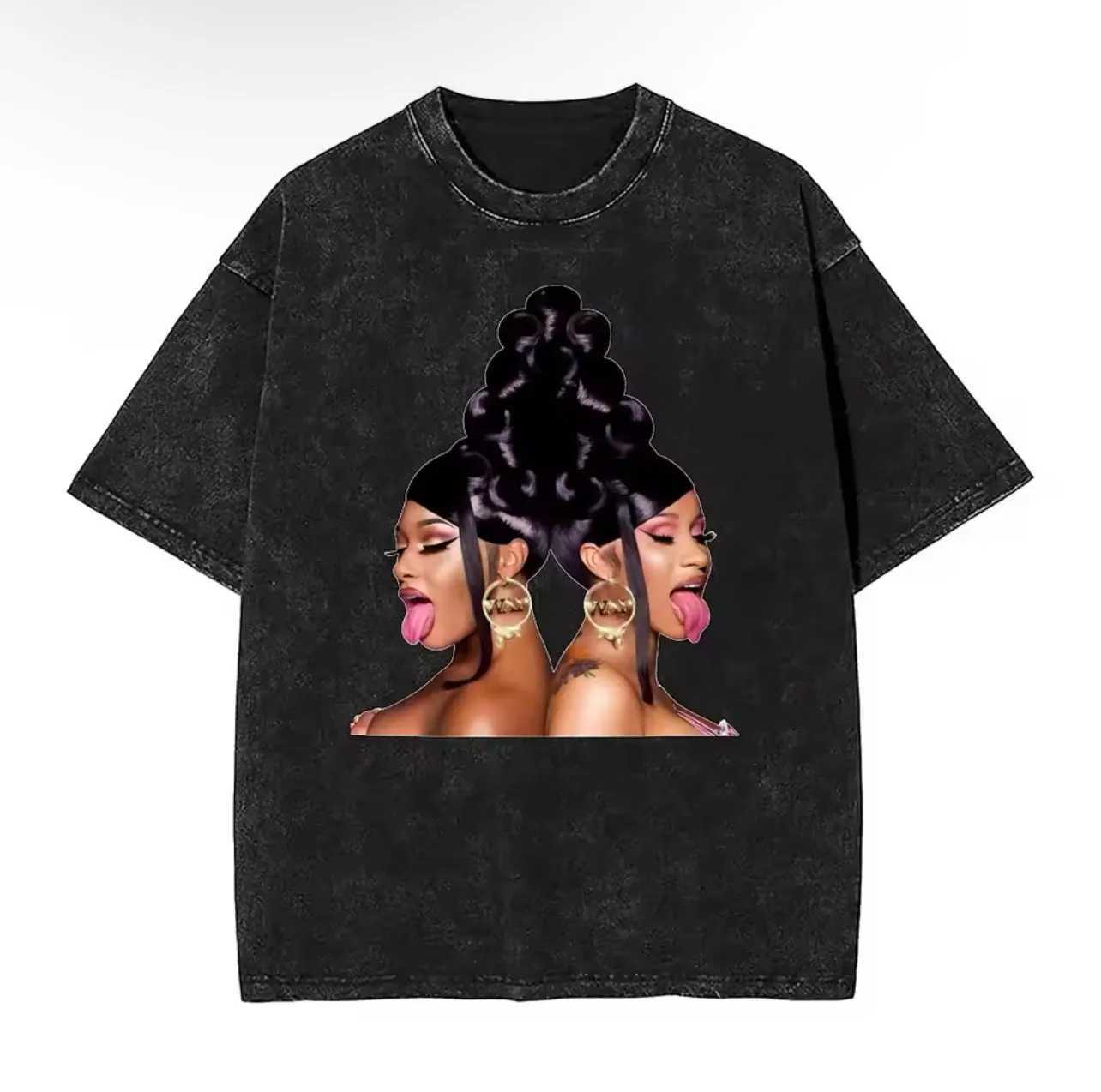 Cardi B x Meg WAP Washed T-Shirt