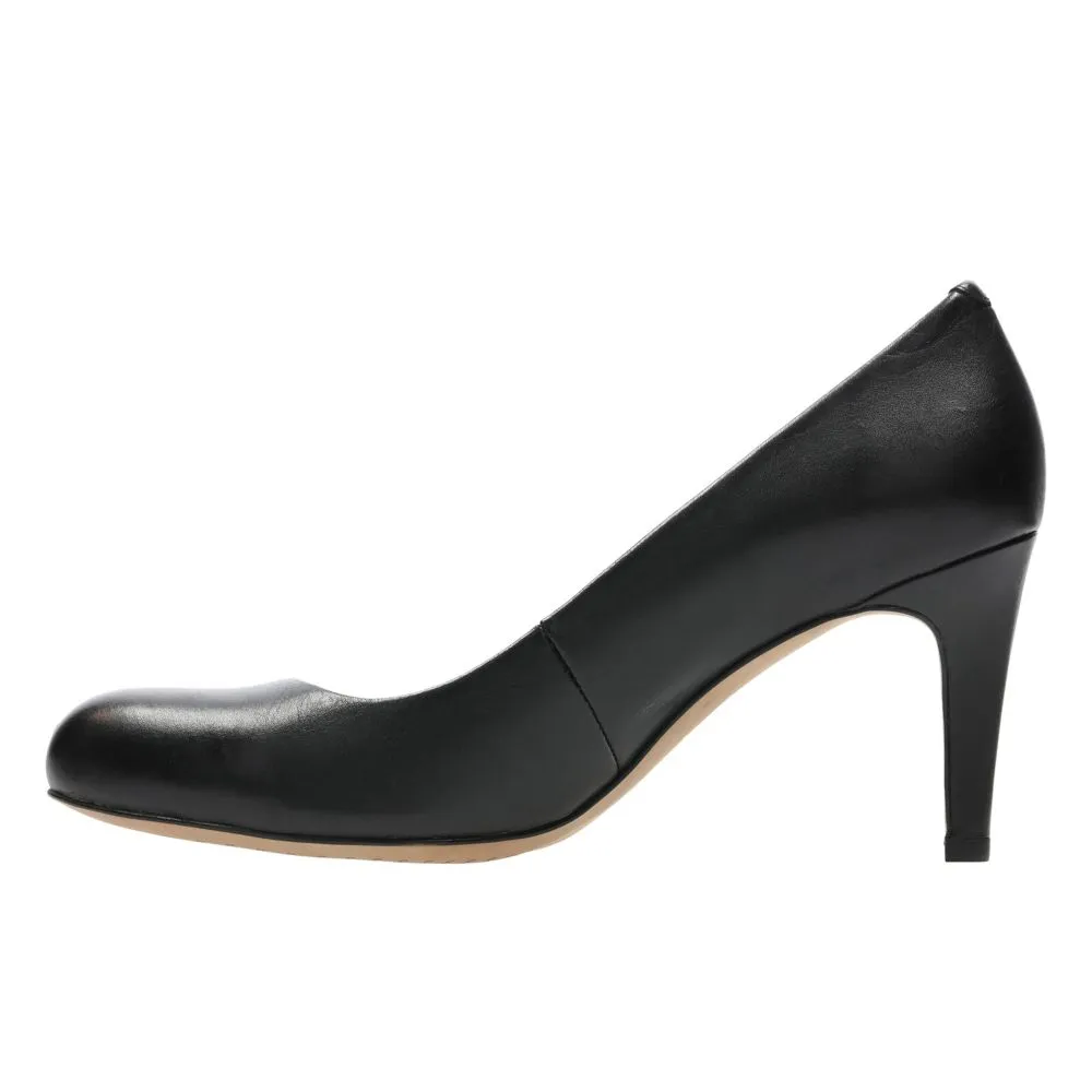 Clarks Womens WOMENS Carlita Cove Black Leather Shoes