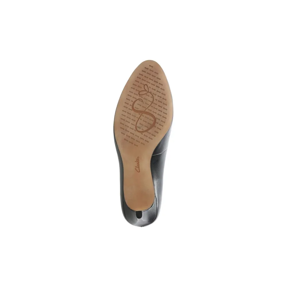 Clarks Womens WOMENS Carlita Cove Black Leather Shoes
