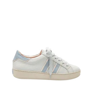 Classic sneakers in stone blue leather