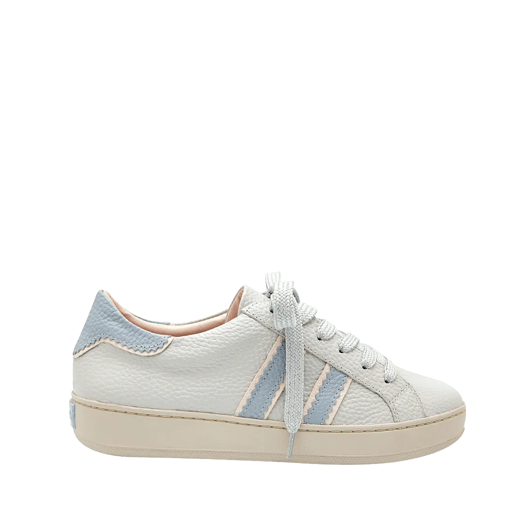 Classic sneakers in stone blue leather