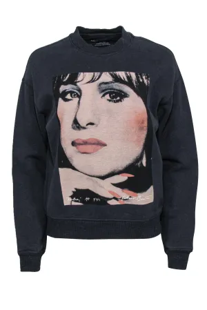 Coach - Navy Barbra Streisand by Richard Bernstein Graphic Crewneck Sweatshirt Sz XS