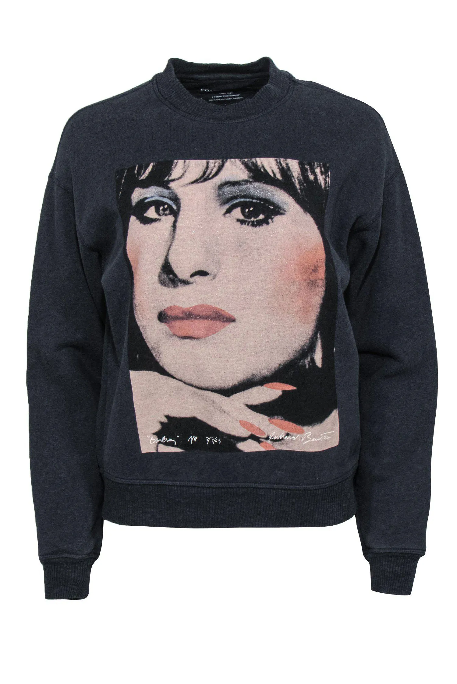 Coach - Navy Barbra Streisand by Richard Bernstein Graphic Crewneck Sweatshirt Sz XS