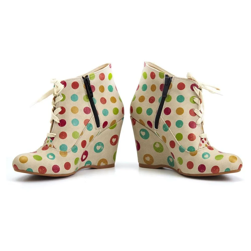 Colored Dots Ankle Boots BT217