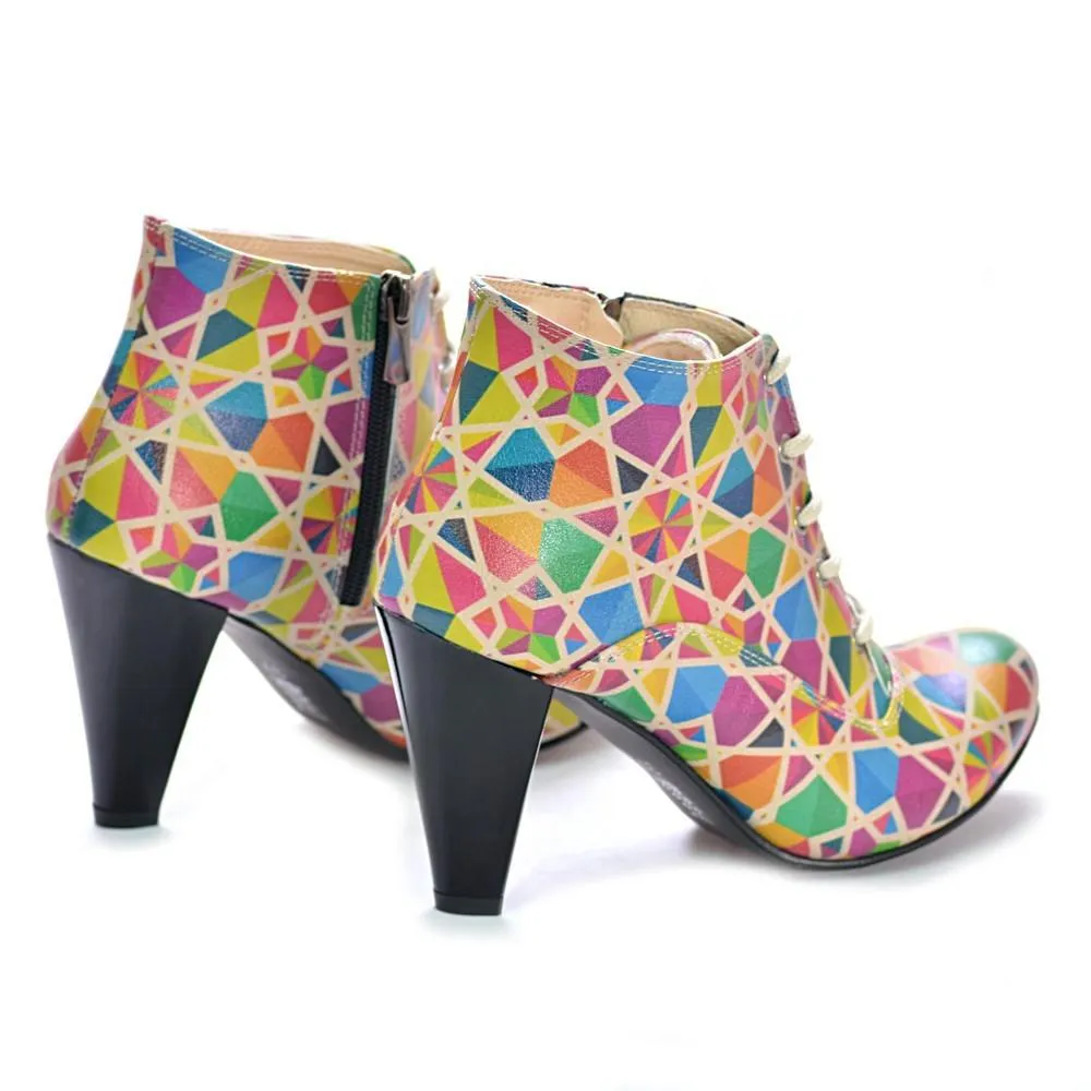 Colored Shapes Ankle Boots BT308