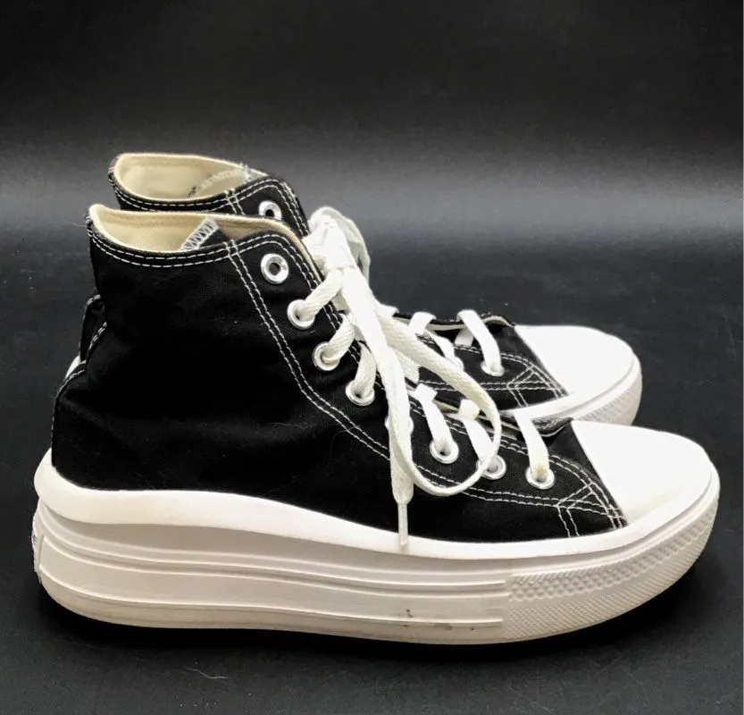 Converse Women's CTAS Move Platform 568497C Black White Athletic Shoes - Size 8