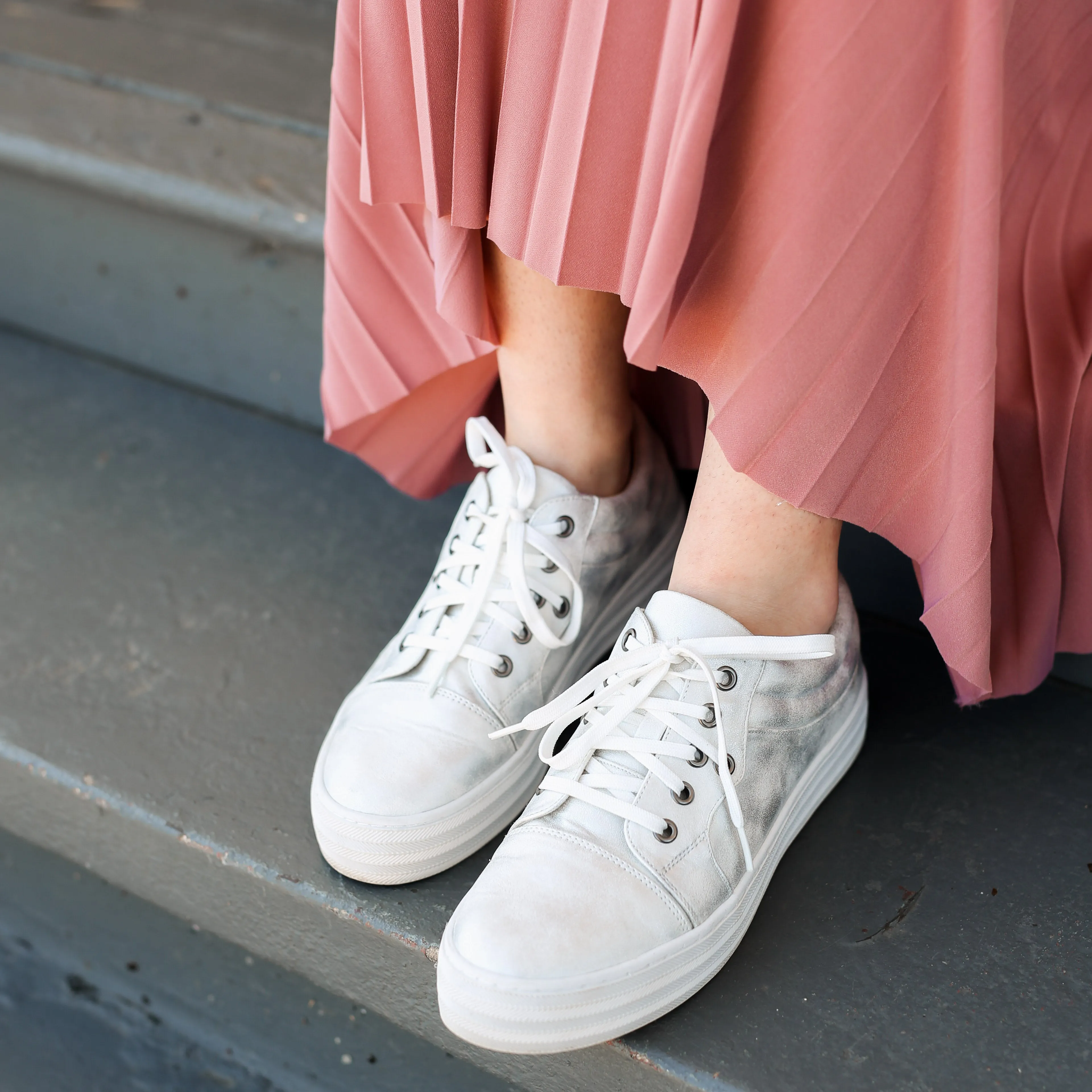 Corky's Pina Colada Silver Platform Sneakers