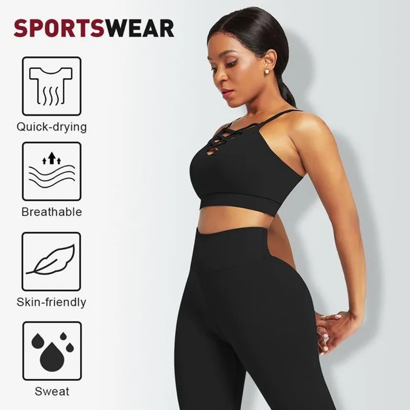 Crossover Design Buttery Soft Two Piece Yoga Suit Loungewear