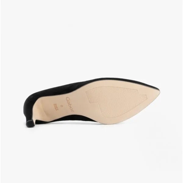 DANE Ladies Suede Court Shoes Black