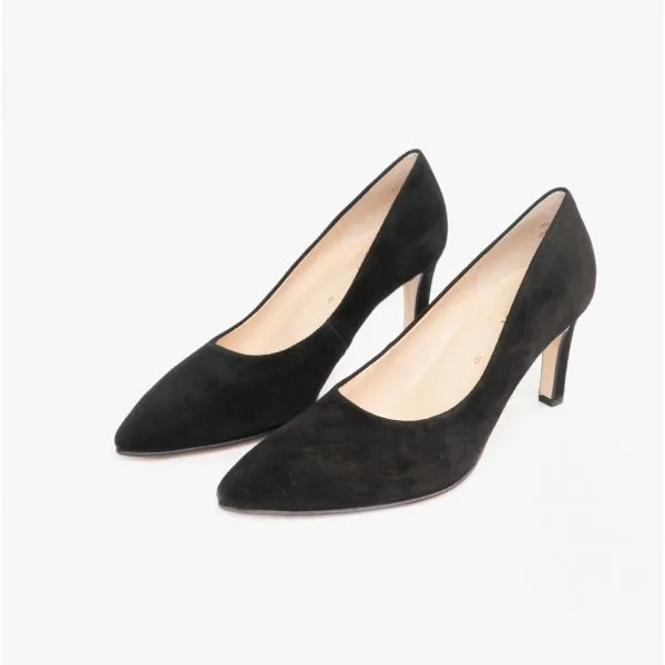 DANE Ladies Suede Court Shoes Black