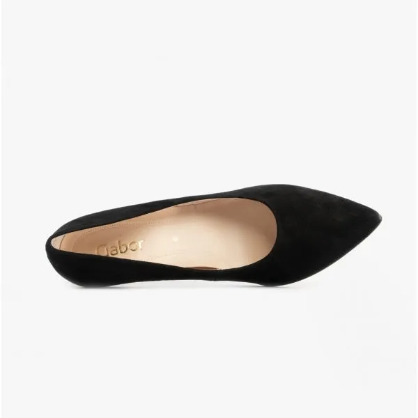 DANE Ladies Suede Court Shoes Black