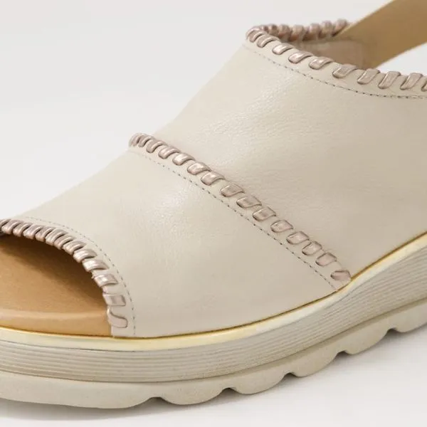 Django & Juliette Carlenet Almond Champagne Leather Sandals