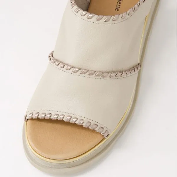 Django & Juliette Carlenet Almond Champagne Leather Sandals