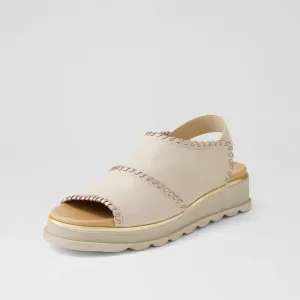 Django & Juliette Carlenet Almond Champagne Leather Sandals