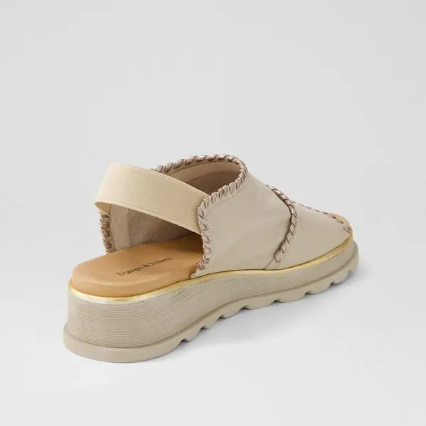 Django & Juliette Carlenet Almond Champagne Leather Sandals