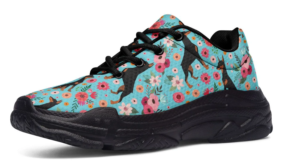 Doberman Flower Chunky Sneakers