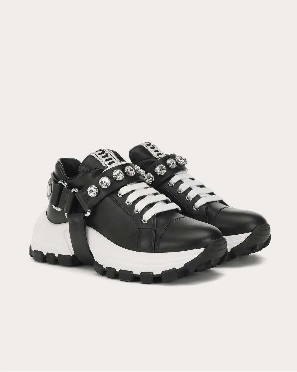 Embellished leather Nero Low Top Sneakers