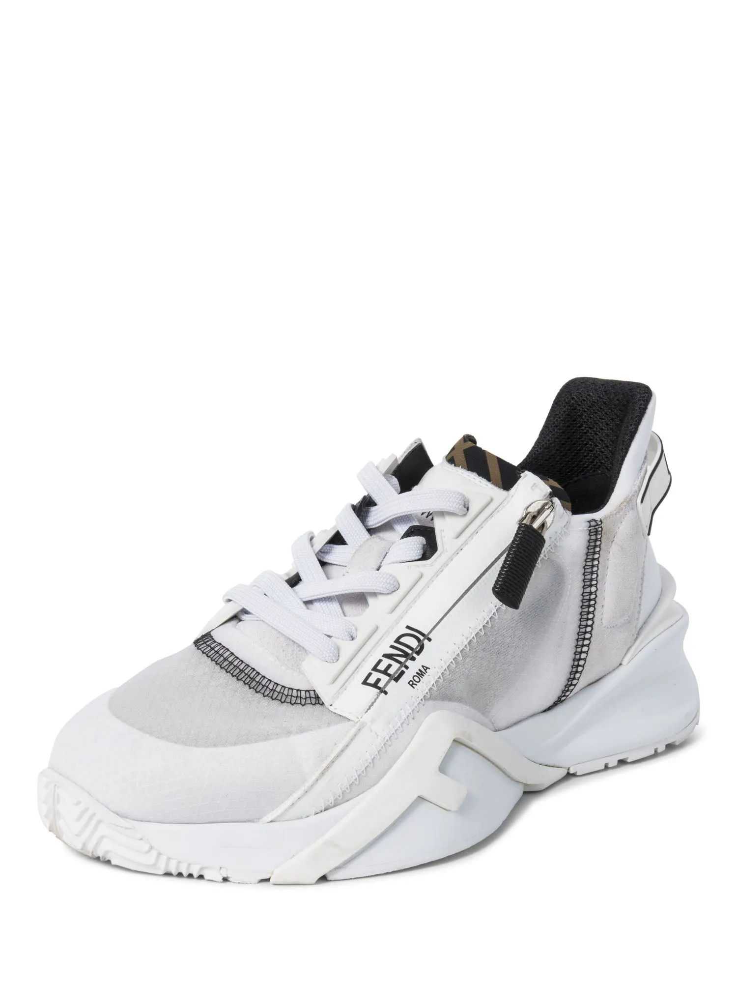 Fendi Zucca Logo Translucent Chunky Sneakers White