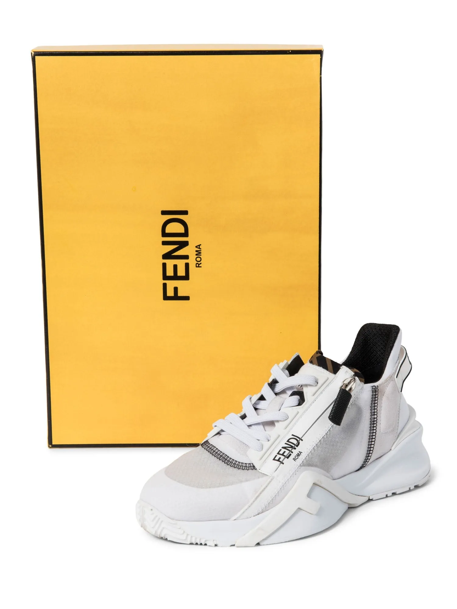 Fendi Zucca Logo Translucent Chunky Sneakers White