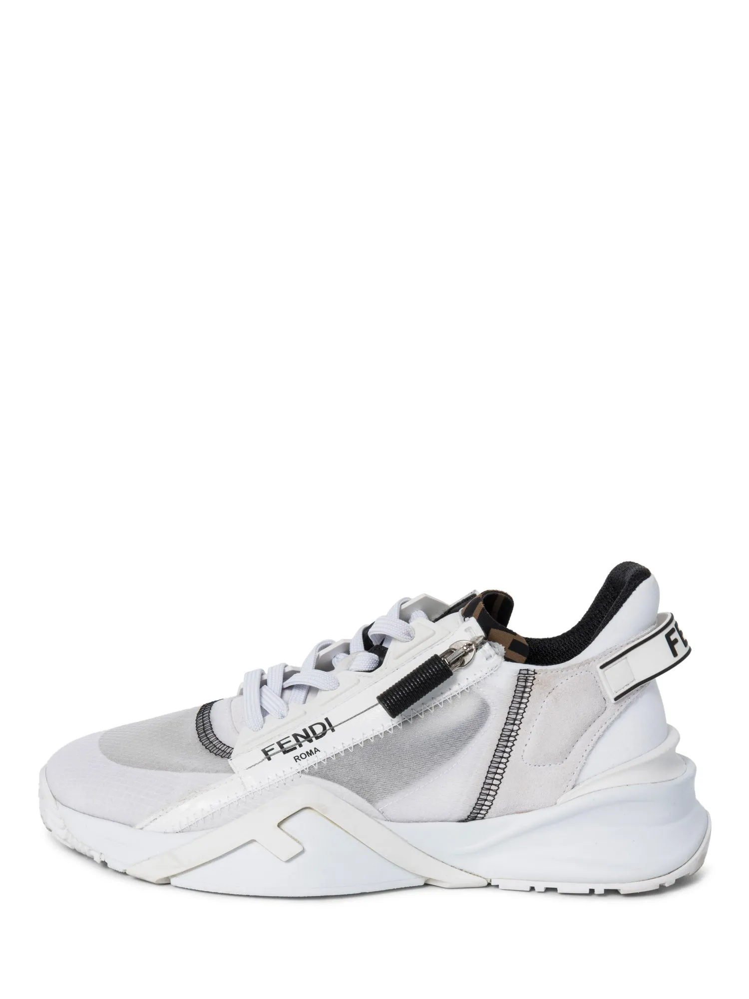Fendi Zucca Logo Translucent Chunky Sneakers White