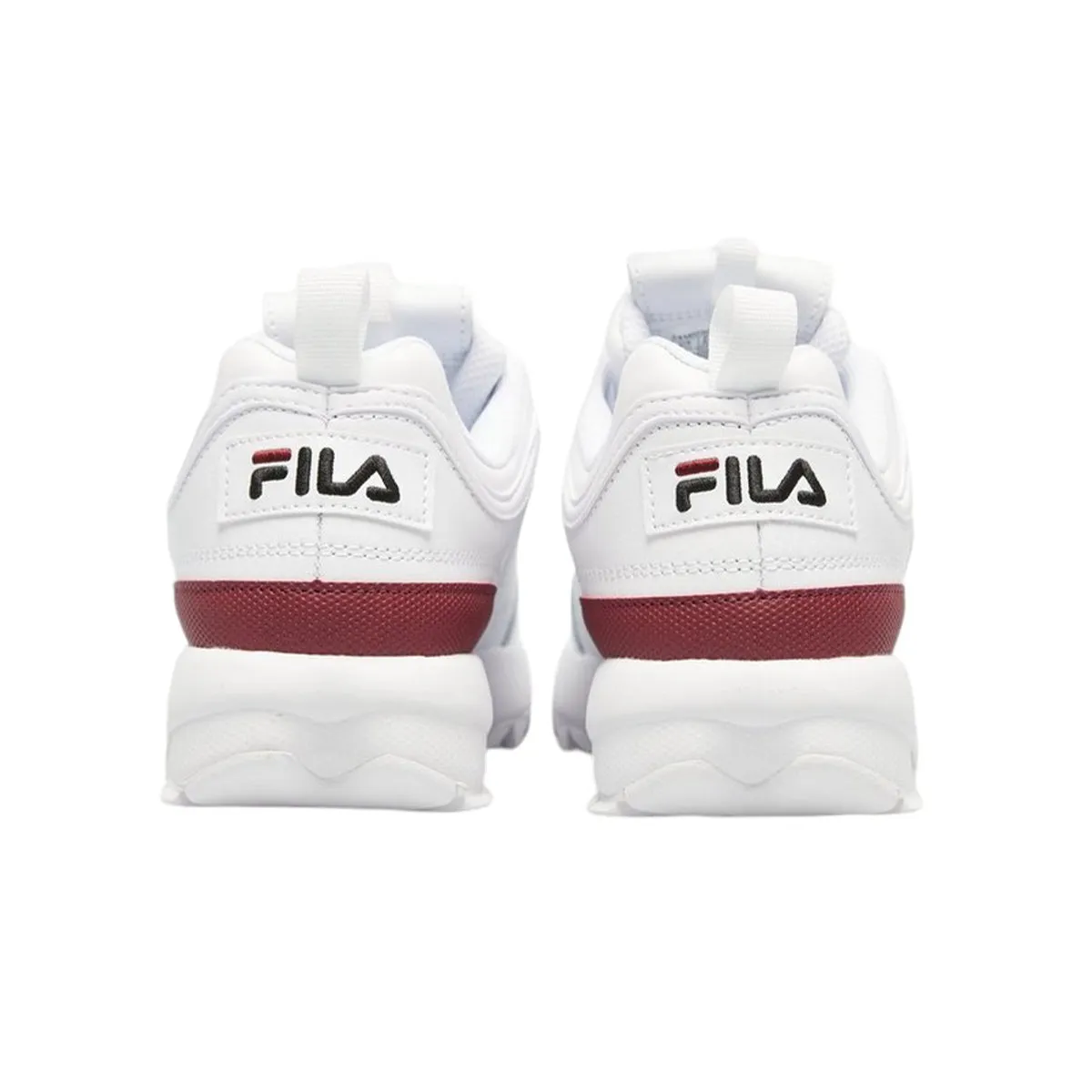 Fila Womens Disruptor II Premium Fashion Sneakers 5XM02305-113 White/Black/Red