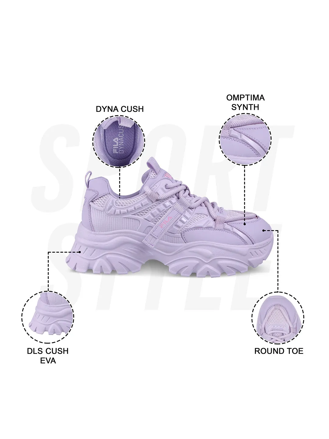 Fila Womens Envi Victori Lavender Sneakers