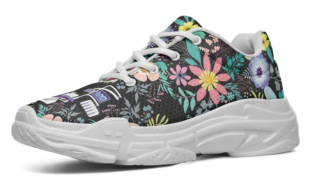 Floral Dentist Office Chunky Sneakers