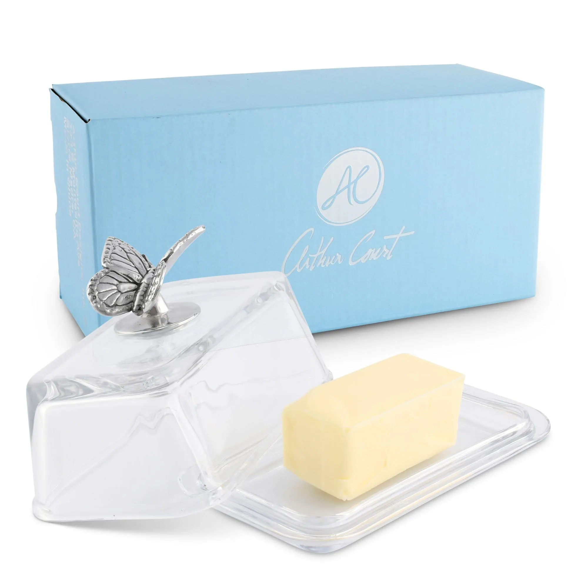 Glass Butter Dish - Butterfly