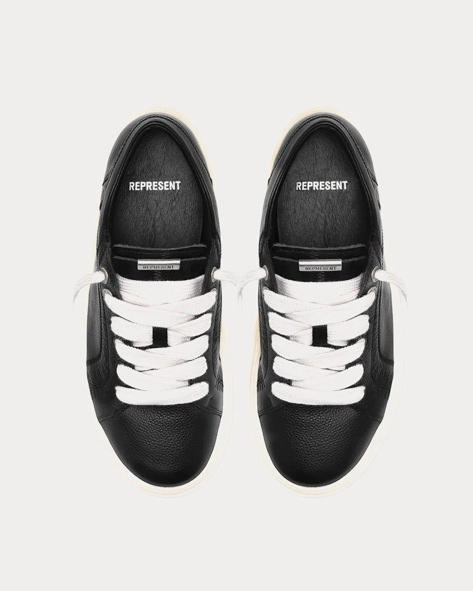 HTN Low Tumbled Leather Black Low Top Sneakers