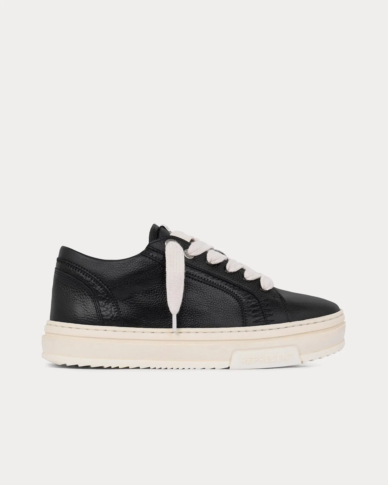 HTN Low Tumbled Leather Black Low Top Sneakers
