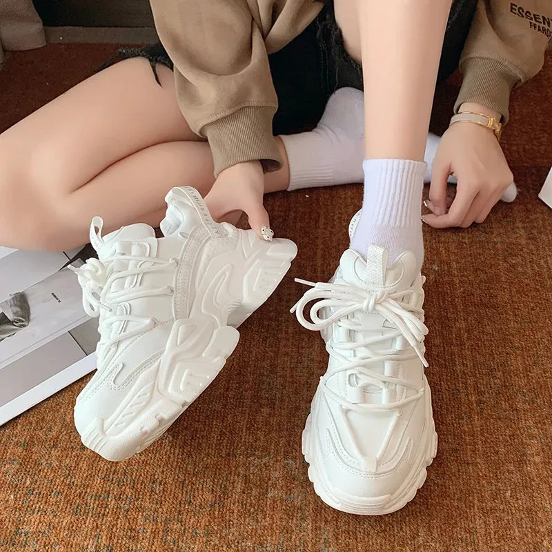 Joskaa 2024 New White Platform Sneakers Australia